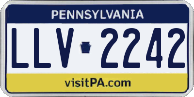 PA license plate LLV2242