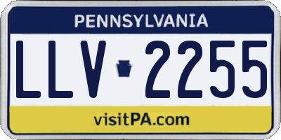 PA license plate LLV2255