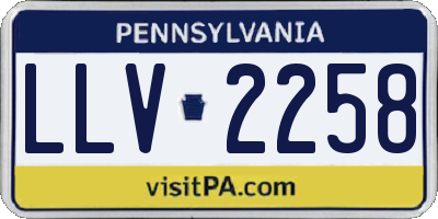 PA license plate LLV2258