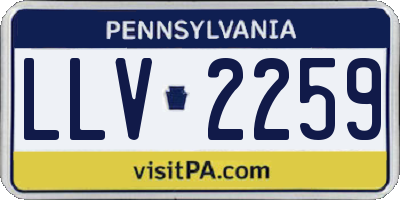 PA license plate LLV2259