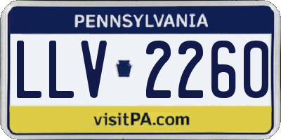 PA license plate LLV2260