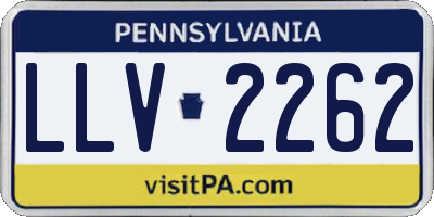 PA license plate LLV2262