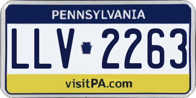 PA license plate LLV2263