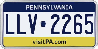 PA license plate LLV2265