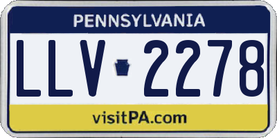 PA license plate LLV2278