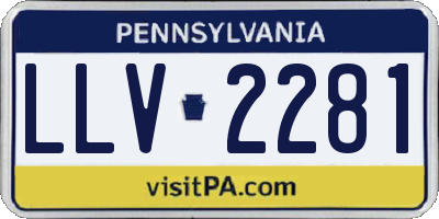 PA license plate LLV2281
