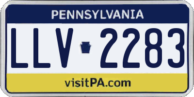 PA license plate LLV2283