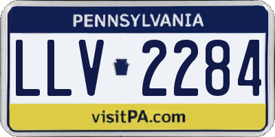 PA license plate LLV2284