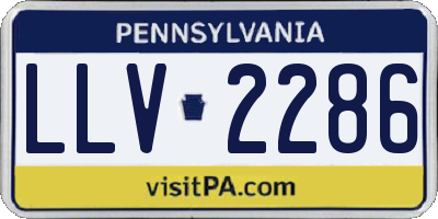 PA license plate LLV2286