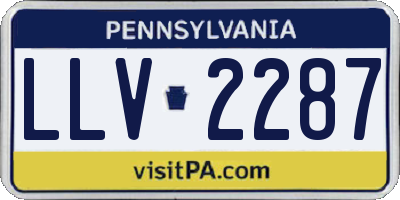 PA license plate LLV2287