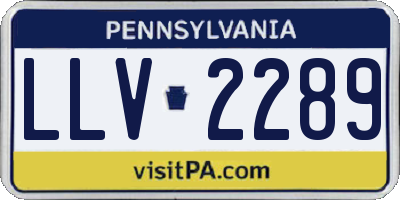 PA license plate LLV2289