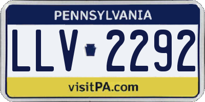 PA license plate LLV2292