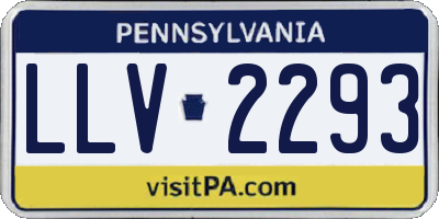 PA license plate LLV2293