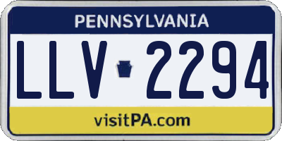 PA license plate LLV2294