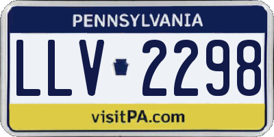 PA license plate LLV2298