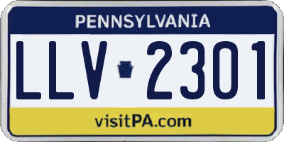 PA license plate LLV2301