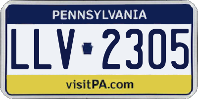 PA license plate LLV2305