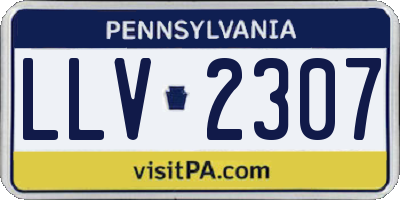 PA license plate LLV2307