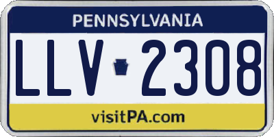 PA license plate LLV2308