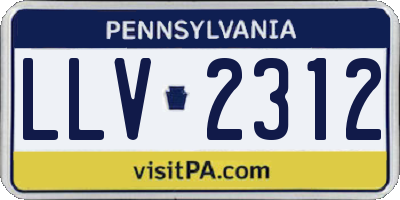 PA license plate LLV2312