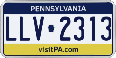 PA license plate LLV2313