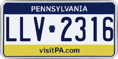PA license plate LLV2316