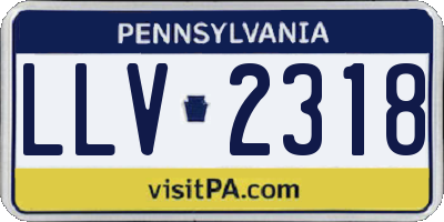 PA license plate LLV2318