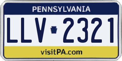 PA license plate LLV2321