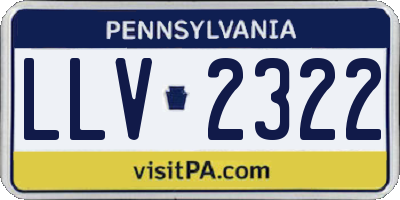 PA license plate LLV2322