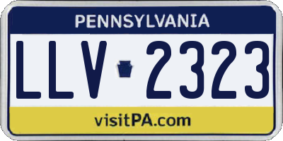 PA license plate LLV2323