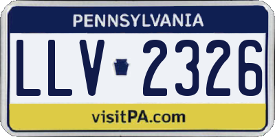 PA license plate LLV2326