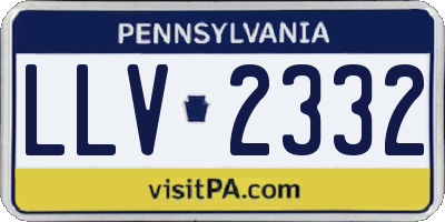 PA license plate LLV2332
