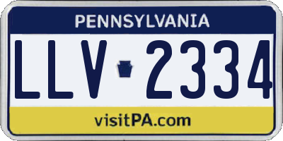 PA license plate LLV2334