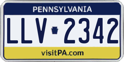PA license plate LLV2342