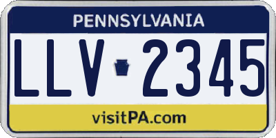 PA license plate LLV2345