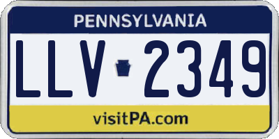 PA license plate LLV2349