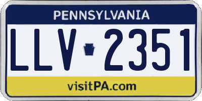 PA license plate LLV2351