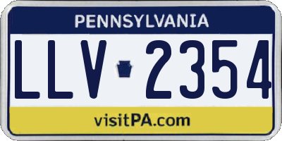PA license plate LLV2354