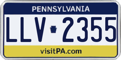 PA license plate LLV2355