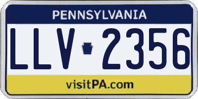 PA license plate LLV2356