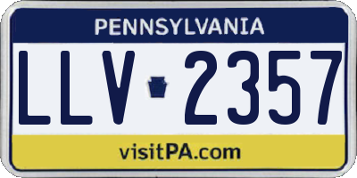 PA license plate LLV2357