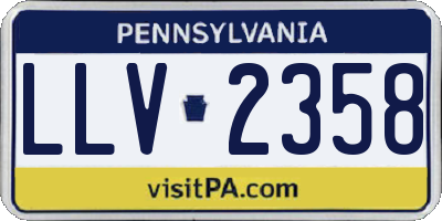PA license plate LLV2358