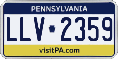 PA license plate LLV2359