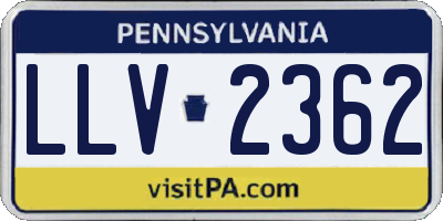 PA license plate LLV2362