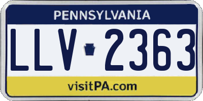 PA license plate LLV2363