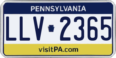 PA license plate LLV2365