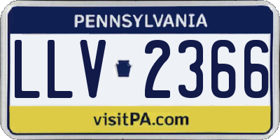 PA license plate LLV2366