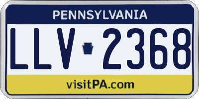 PA license plate LLV2368