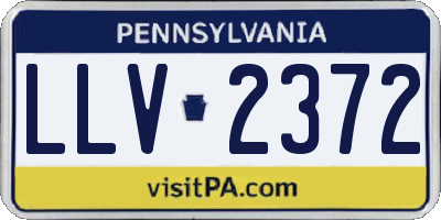 PA license plate LLV2372