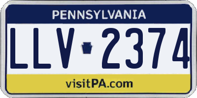 PA license plate LLV2374